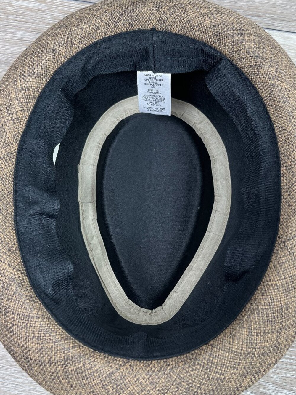 TAN AND BLACK TWEED LIKE FEDORA - Picture 6 of 12